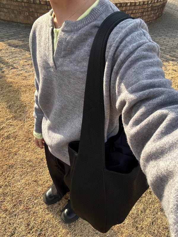 ヘンリーネックニットセーター EN-020