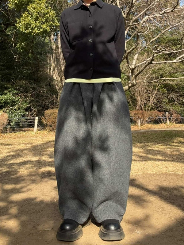 ウールライク タックワイドトラウザー　EN-025