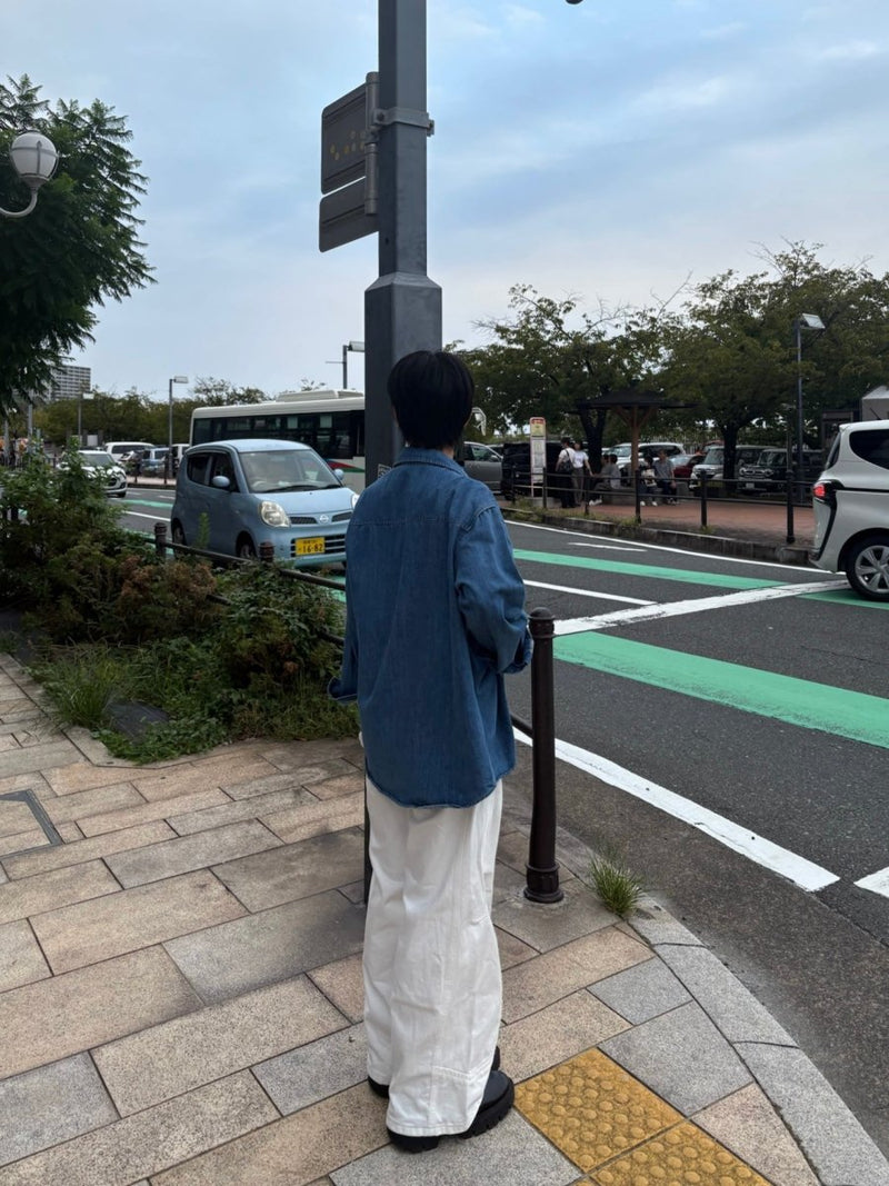 ヴィンテージウォッシュ・オーバーサイズデニムシャツ　EN010 - 韓国メンズファッション通販 - ORUN - 