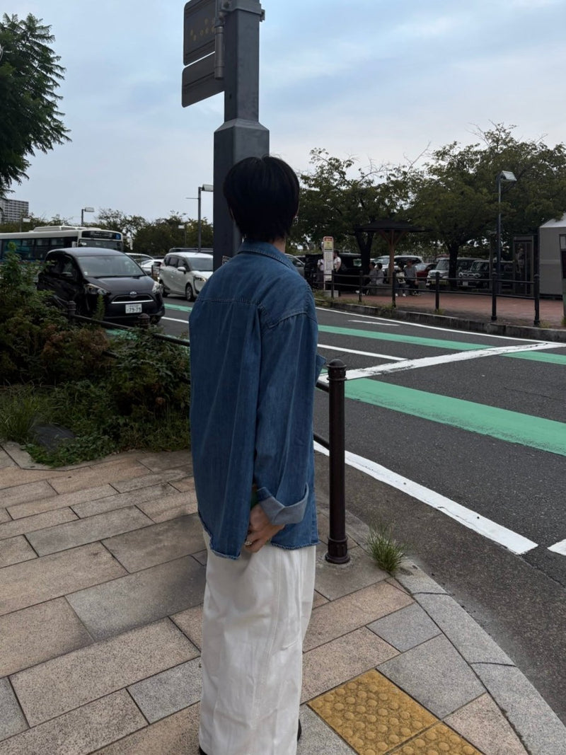 ヴィンテージウォッシュ・オーバーサイズデニムシャツ　EN010 - 韓国メンズファッション通販 - ORUN - 