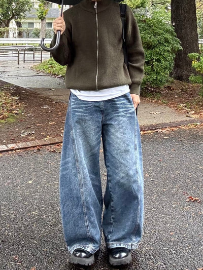 スタンドカラージップニットジャケット EN012 - 韓国メンズファッション通販 - ORUN - 