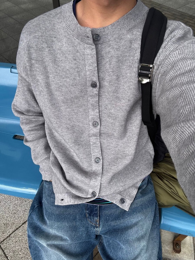 ラウンドネックニットカーディガン EN013 - 韓国メンズファッション通販 - ORUN - 