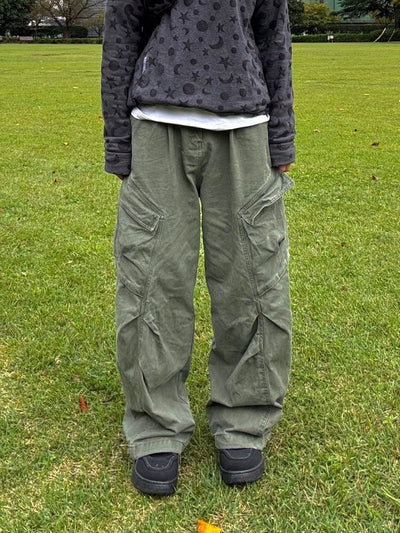 ワイドカーゴタックデザインパンツ EN014 - 韓国メンズファッション通販 - ORUN - 