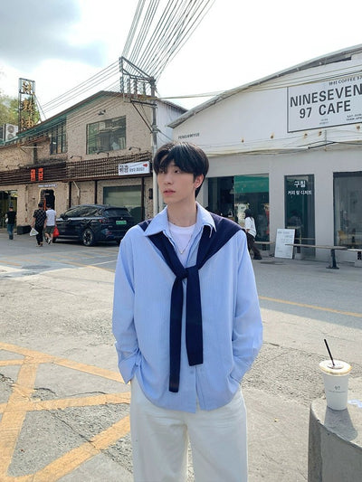 Fake cardigan shirt OR4236 - ORUN