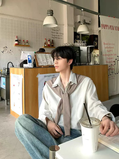 Fake cardigan shirt OR4236 - ORUN