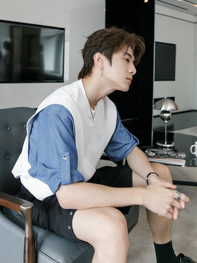Fake two - piece design T - shirt OR3311 - ORUN