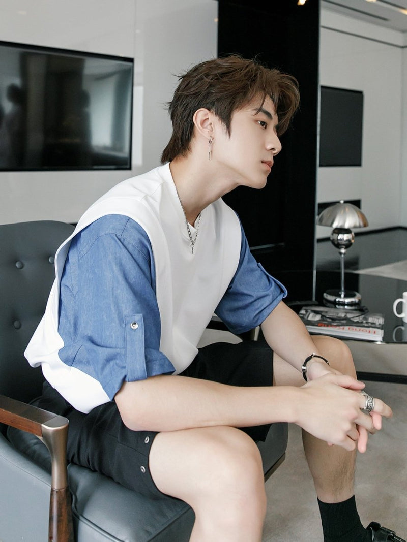 Fake two - piece design T - shirt OR3311 - ORUN