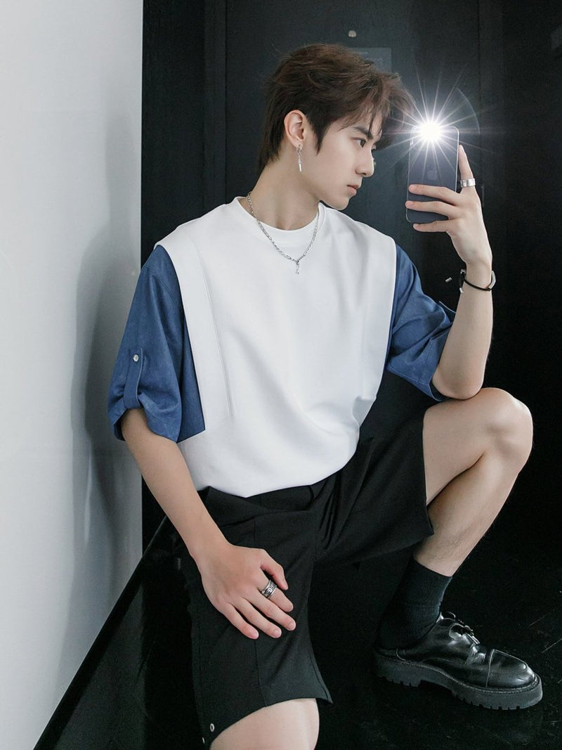 Fake two - piece design T - shirt OR3311 - ORUN