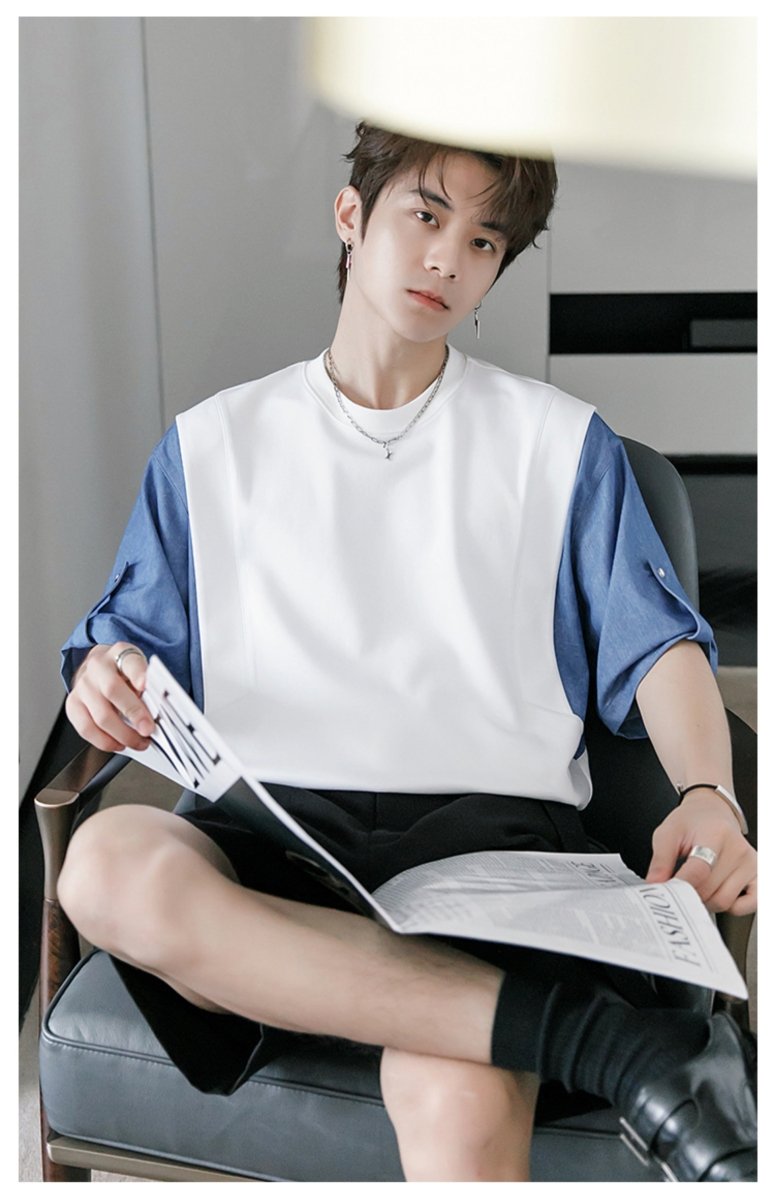 Fake two - piece design T - shirt OR3311 - ORUN