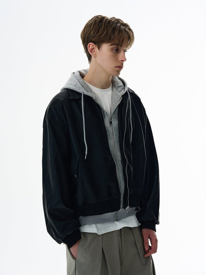 Fake two - piece flight jacket OR4628 - 韓国メンズファッション通販 - ORUN - 