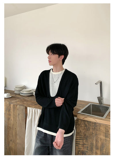 Fake two - piece round neck long T OR4237 - ORUN