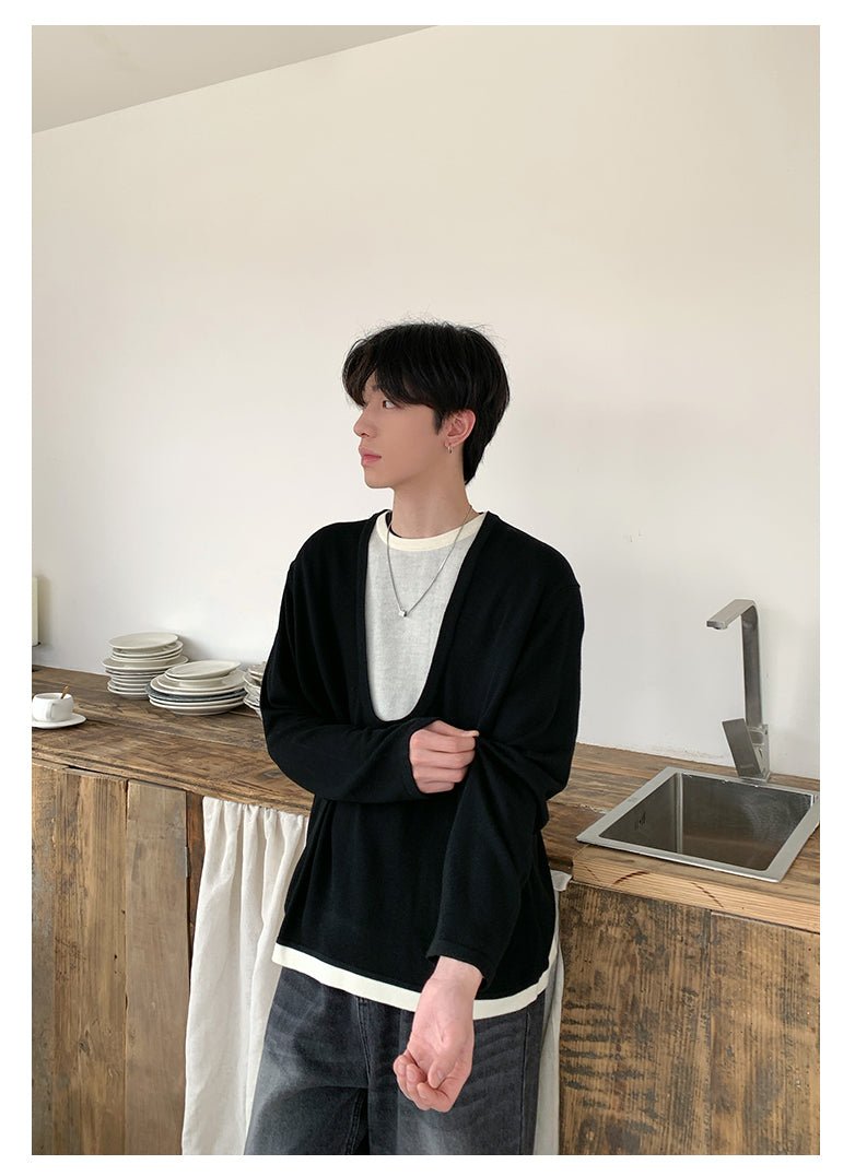 Fake two - piece round neck long T OR4237 - ORUN