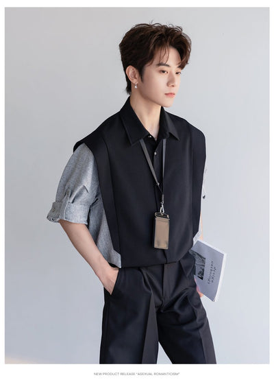 Fake two piece short sleeve shirt OR4254 - ORUN