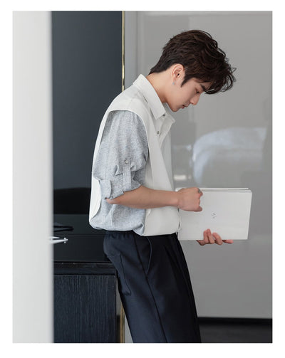 Fake two piece short sleeve shirt OR4254 - ORUN