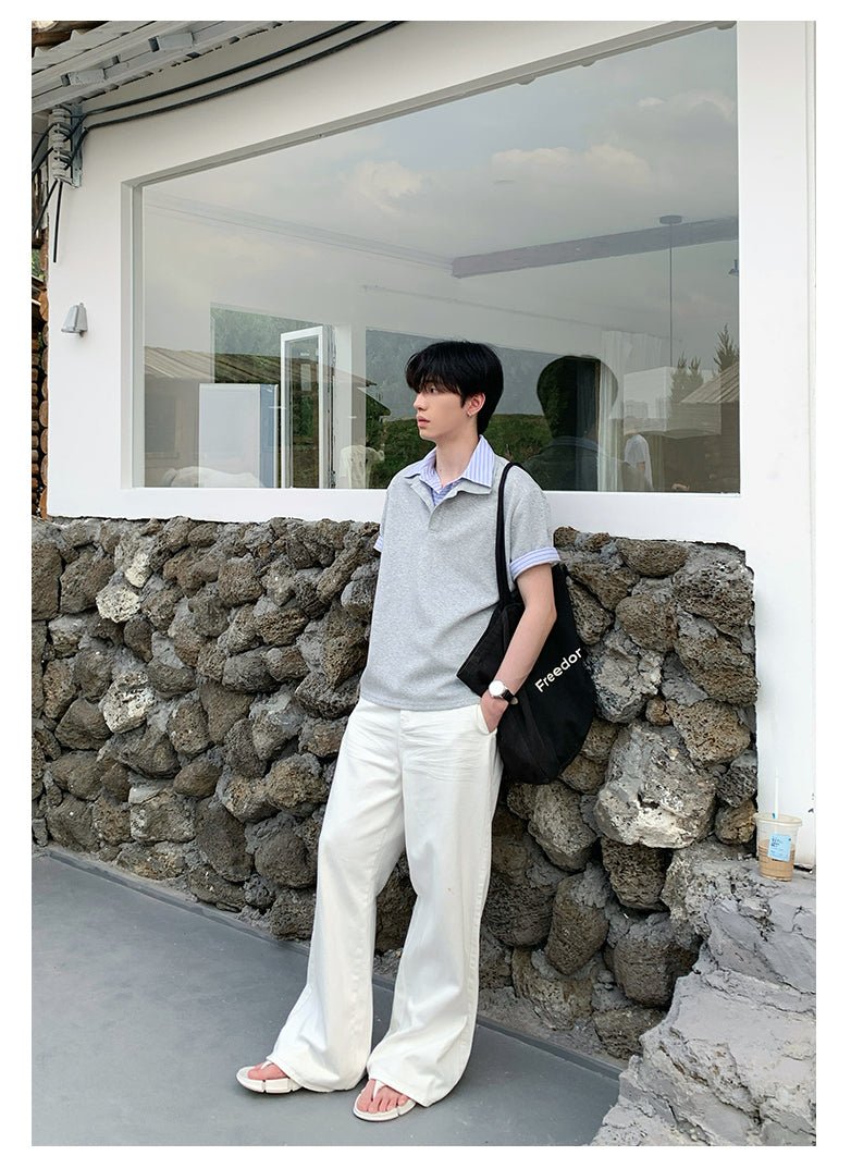 Fake two - piece short sleeve sweatshirt OR4288 - ORUN