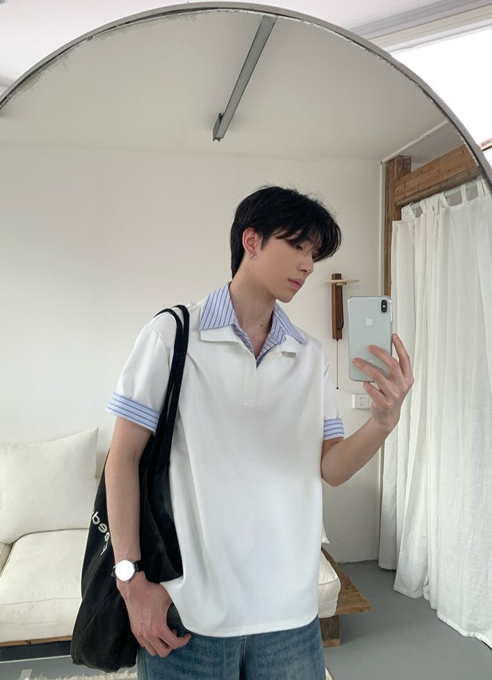Fake two - piece short sleeve sweatshirt OR4288 - ORUN