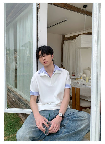 Fake two - piece short sleeve sweatshirt OR4288 - ORUN