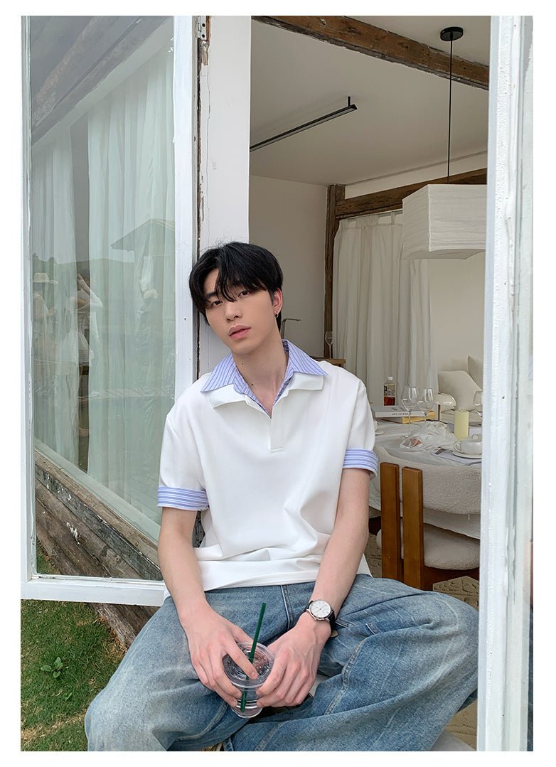 Fake two - piece short sleeve sweatshirt OR4288 - ORUN