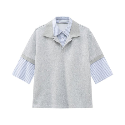 Fake two - piece short sleeve sweatshirt OR4288 - ORUN