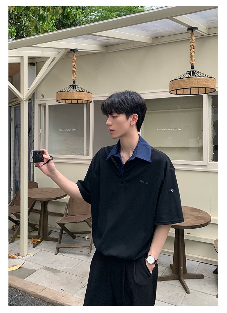 Fake two - piece short sleeve T-shirt OR4324 - ORUN