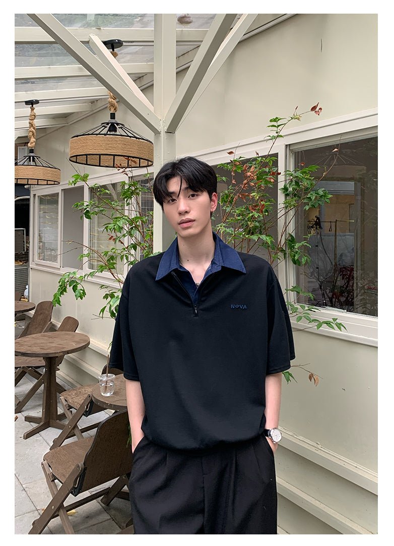 Fake two - piece short sleeve T-shirt OR4324 - ORUN