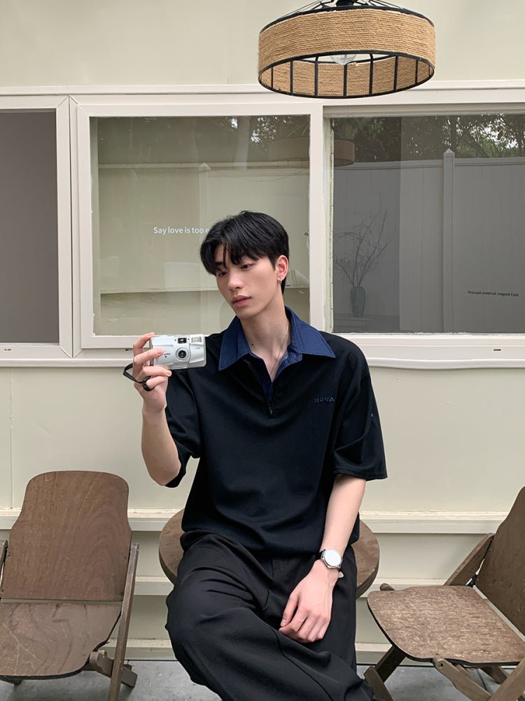Fake two - piece short sleeve T-shirt OR4324 - ORUN