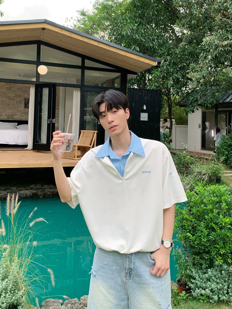 Fake two - piece short sleeve T-shirt OR4324 - ORUN