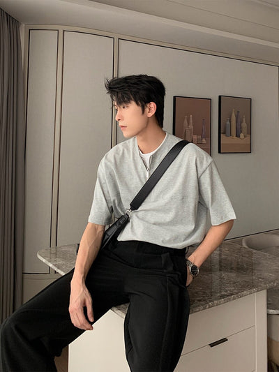 Fake two-piece zipper T-shirt OR3100 - ORUN