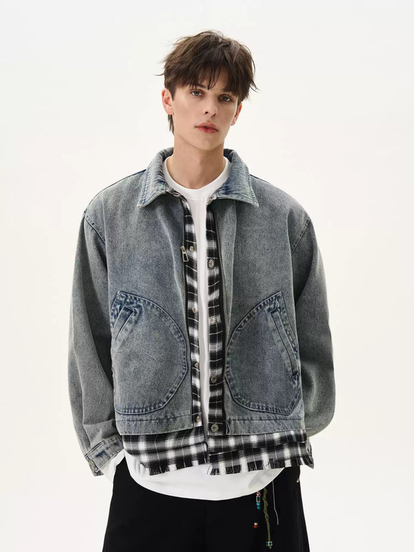 Faux layered denim jacket OR4076