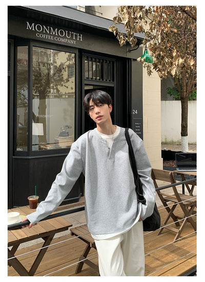 Faux two - piece long sleeve sweatshirt OR4287 - ORUN