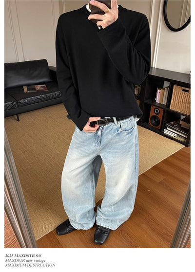 フレイドヴィンテージワイドデニム メンズ ダメージ加工 / Frayed Wide OR4400 - 韓国メンズファッション通販 - ORUN - 