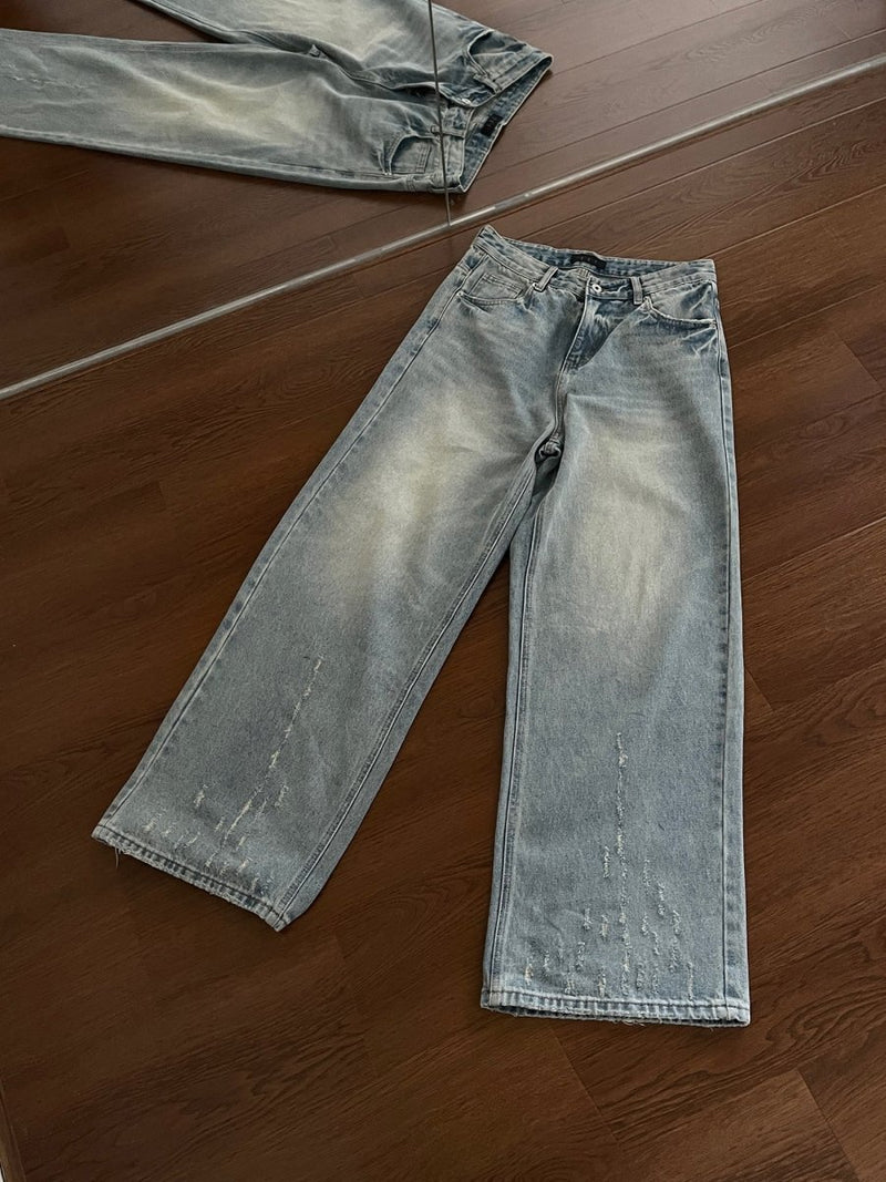 フレイドヴィンテージワイドデニム メンズ ダメージ加工 / Frayed Wide OR4400 - 韓国メンズファッション通販 - ORUN - 