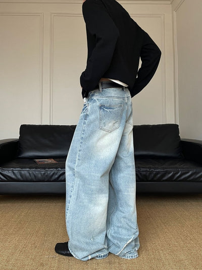 フレイドヴィンテージワイドデニム メンズ ダメージ加工 / Frayed Wide OR4400 - 韓国メンズファッション通販 - ORUN - 