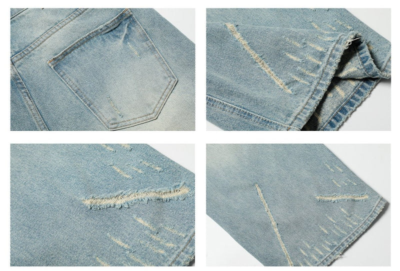 フレイドヴィンテージワイドデニム メンズ ダメージ加工 / Frayed Wide OR4400 - 韓国メンズファッション通販 - ORUN - 