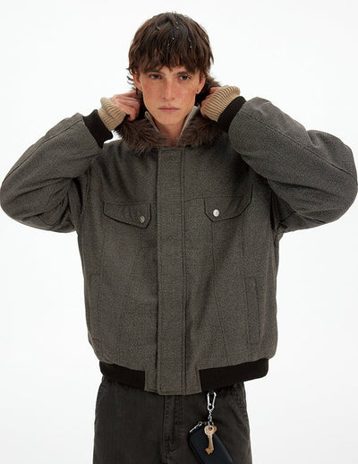 Fur collar cargo jacket OR4775 - 韓国メンズファッション通販 - ORUN - 