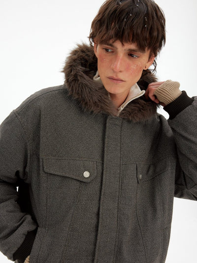 Fur collar cargo jacket OR4775 - 韓国メンズファッション通販 - ORUN - 