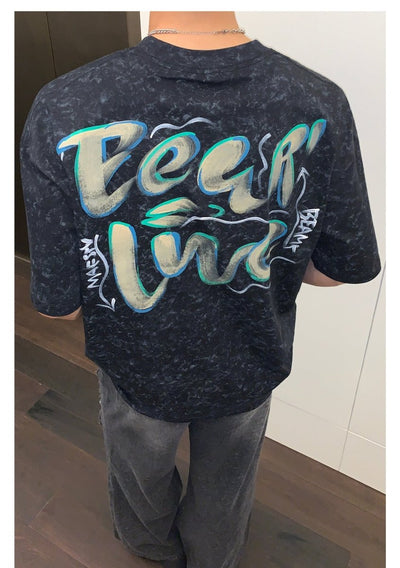 Graffiti print T - shirt OR3277 - ORUN