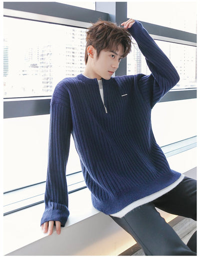 Half zip knit sweater OR3745 - ORUN