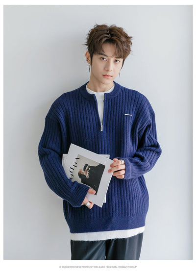 Half zip knit sweater OR3745 - ORUN