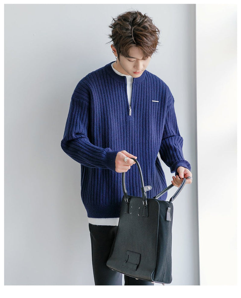 Half zip knit sweater OR3745 - ORUN