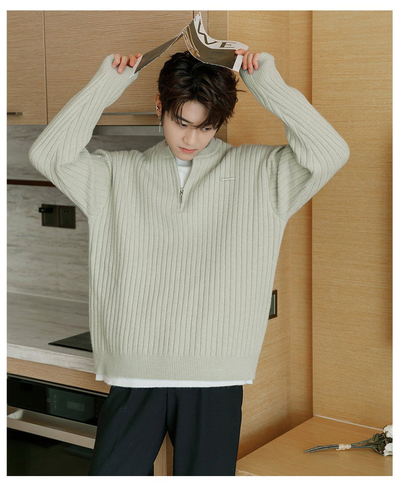 Half zip knit sweater OR3745 - ORUN