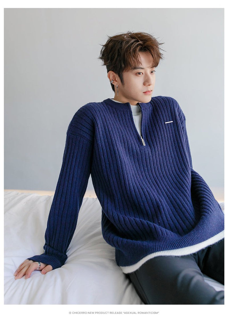 Half zip knit sweater OR3745 - ORUN