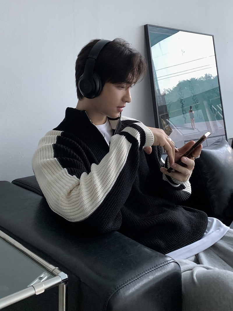 Half - zip knit sweater OR4595 - 韓国メンズファッション通販 - ORUN - 