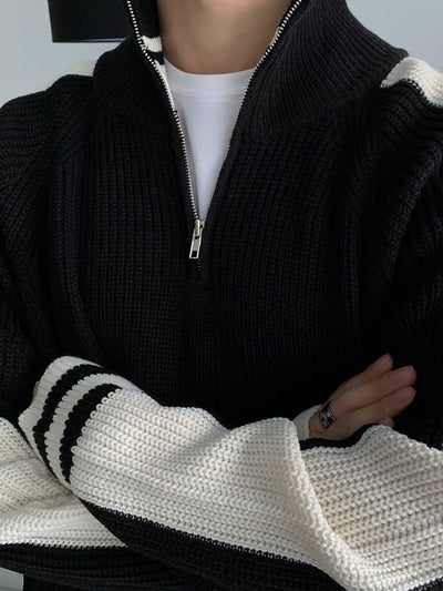 Half - zip knit sweater OR4595 - 韓国メンズファッション通販 - ORUN - 