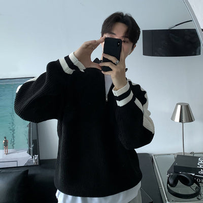 Half - zip knit sweater OR4618 - 韓国メンズファッション通販 - ORUN - 
