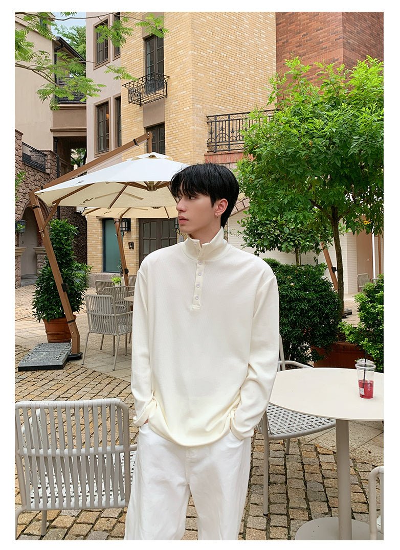 Half - zip long - sleeved T-shirt OR4647 - 韓国メンズファッション通販 - ORUN - 