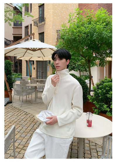 Half - zip long - sleeved T-shirt OR4647 - 韓国メンズファッション通販 - ORUN - 