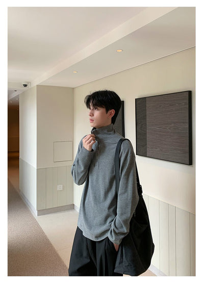 Half - zip long - sleeved T-shirt OR4647 - 韓国メンズファッション通販 - ORUN - 
