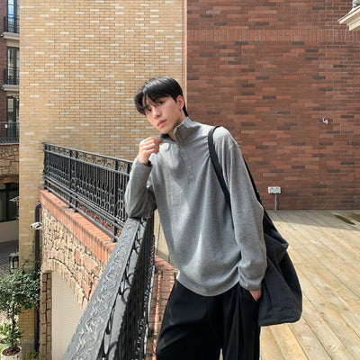 Half - zip long - sleeved T-shirt OR4647 - 韓国メンズファッション通販 - ORUN - 