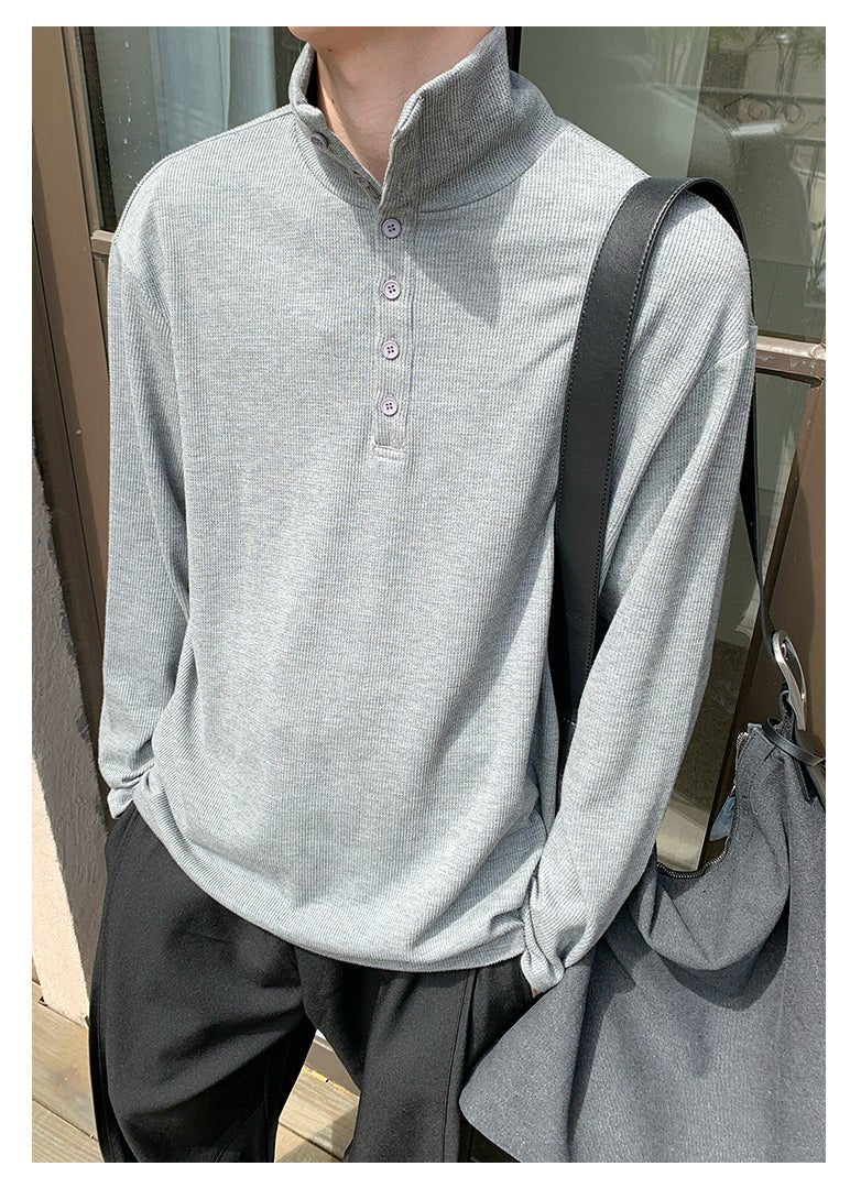 Half - zip long - sleeved T-shirt OR4647 - 韓国メンズファッション通販 - ORUN - 